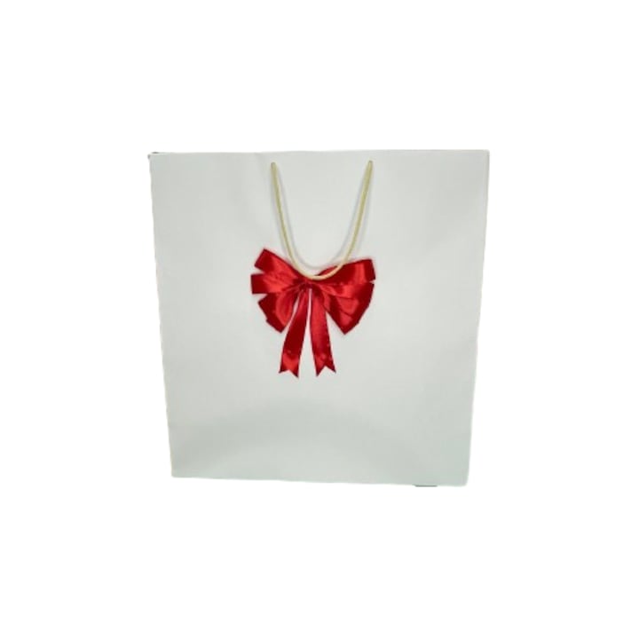 Punga cadou - alba cu funda rosie - set 5 buc - 39X42X16 - tip ORH 2XL