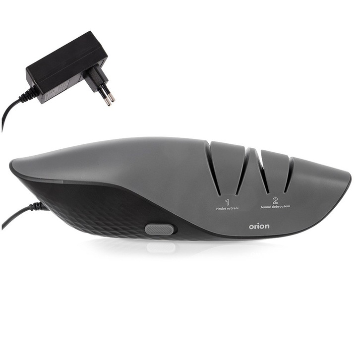 Ascutitoare electrica pentru cutite Artemis, 2 in 1, gri, 26x6x7,5cm