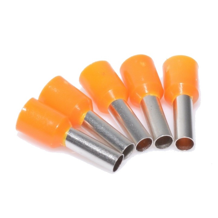 Pini terminali E4009 portocalii 100b/set pentru cabluri