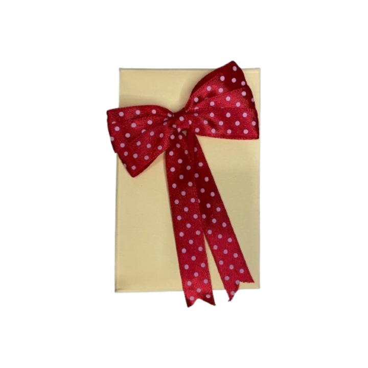 Cutie pentru cadou - Nicas - carton galben cu fundita diverse culori, 6X9.5X2.9 cm - tip M