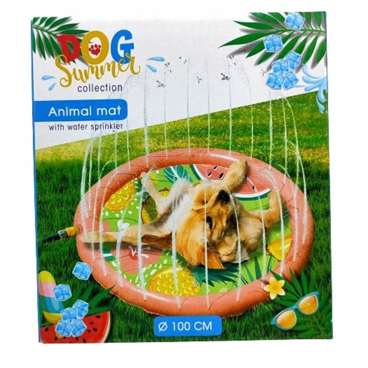 Covoras racorire pentru animale, Free&Easy, 100cm, material PVC, cu sistem de stropire