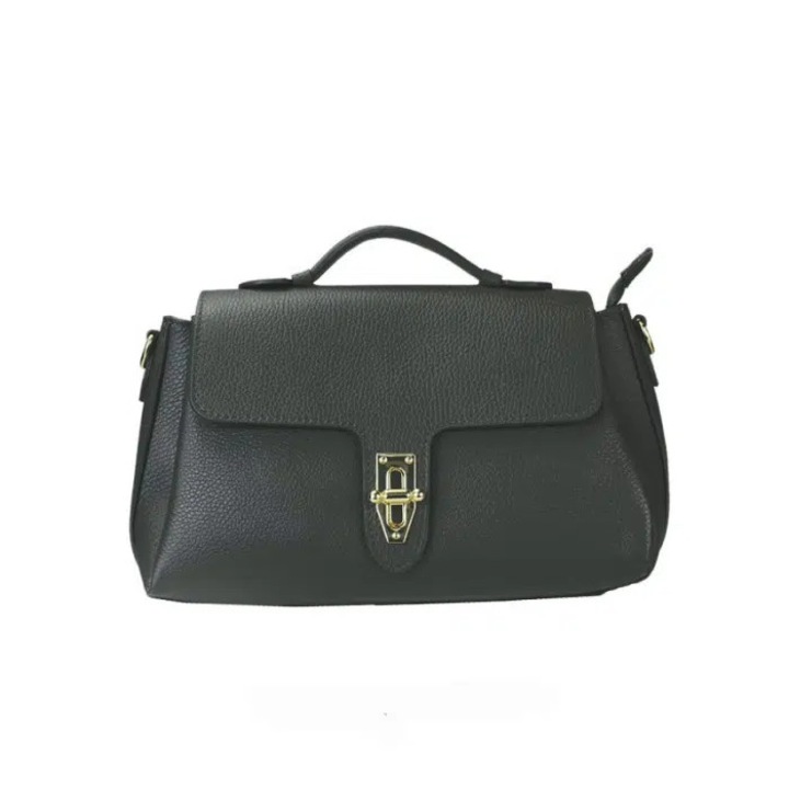 Geanta dama din piele naturala Matis Atelier Catalina, Verde masliniu, 32,5 x 18 x 13 cm