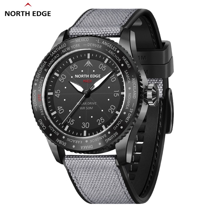 Ceas barbatesc, North Edge quartz, metal, negru