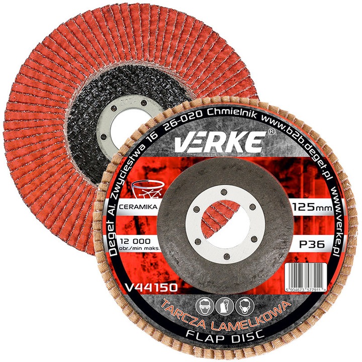 Disc de slefuit 125mm, VERKE, p36 ceramic, V44150
