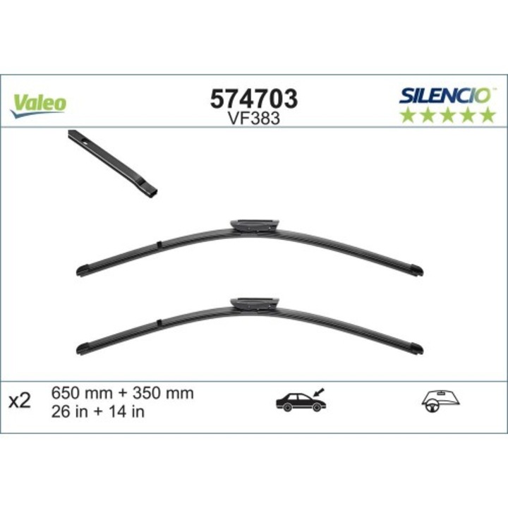 Комплект чистачки Valeo Silencio X.trm 650/350 мм Vf383