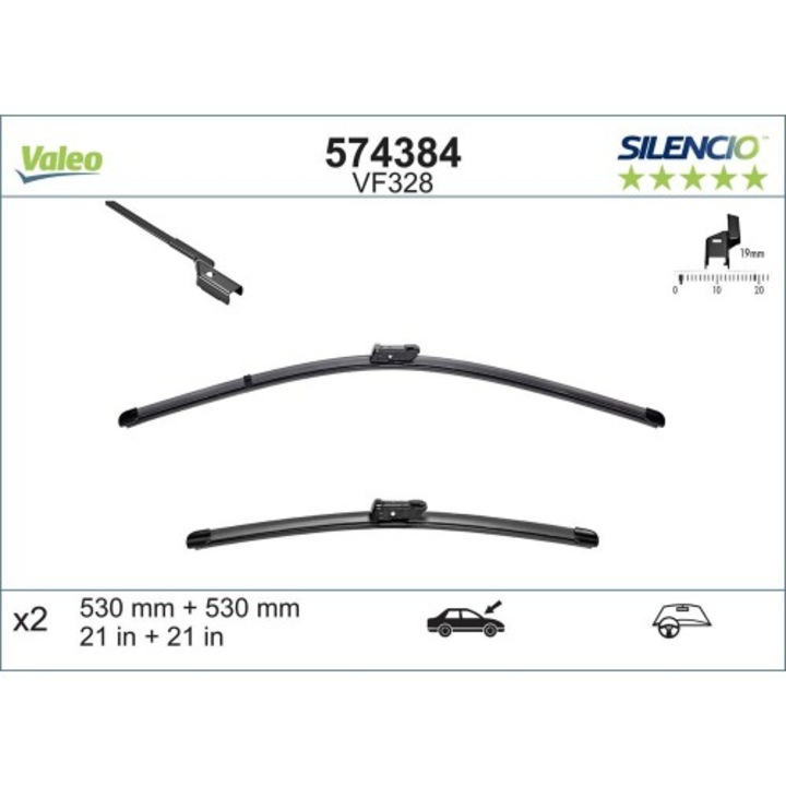 Комплект чистачки Valeo Silencio X.trm 530/530 мм Vf328