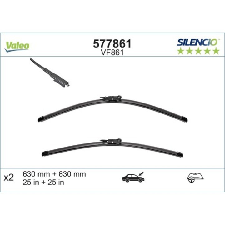 Комплект чистачки Valeo Silencio X.trm 630/630 мм Vf861