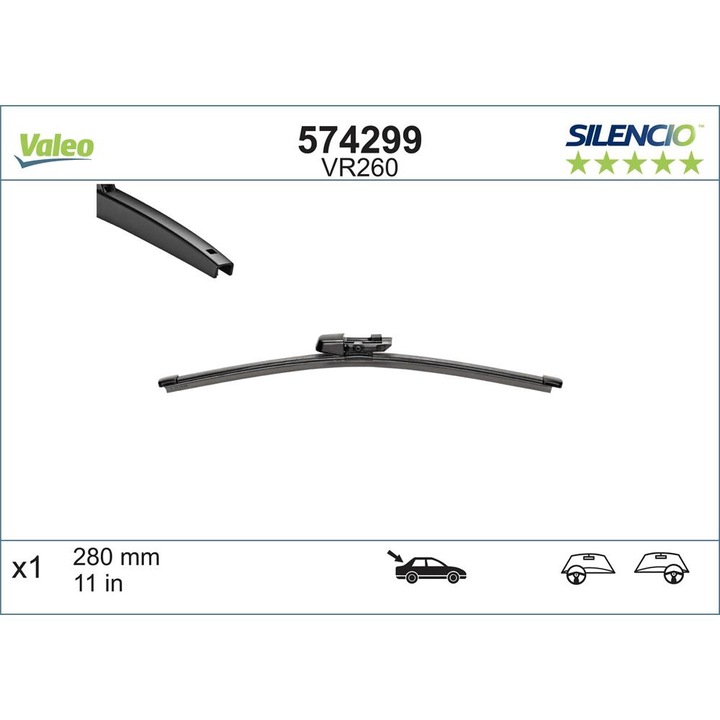 Stergator Luneta Valeo Silencio Flat 280 Mm Vr260