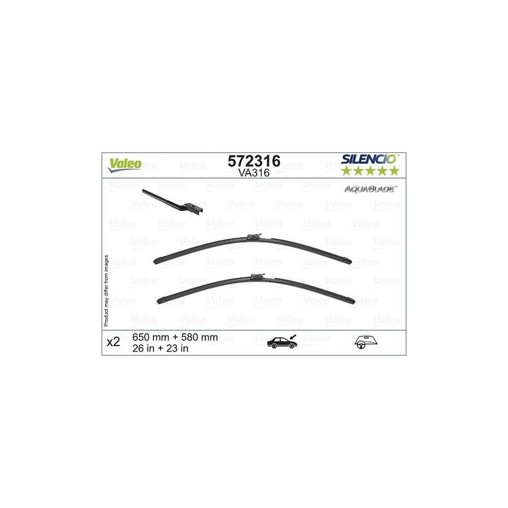 Set Stergatoare Valeo Silencio Aquablade 650/580 Mm