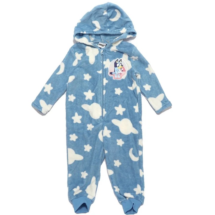 Pijama pufoasa, intreaga overall Bluey 35888, Albastru deschis