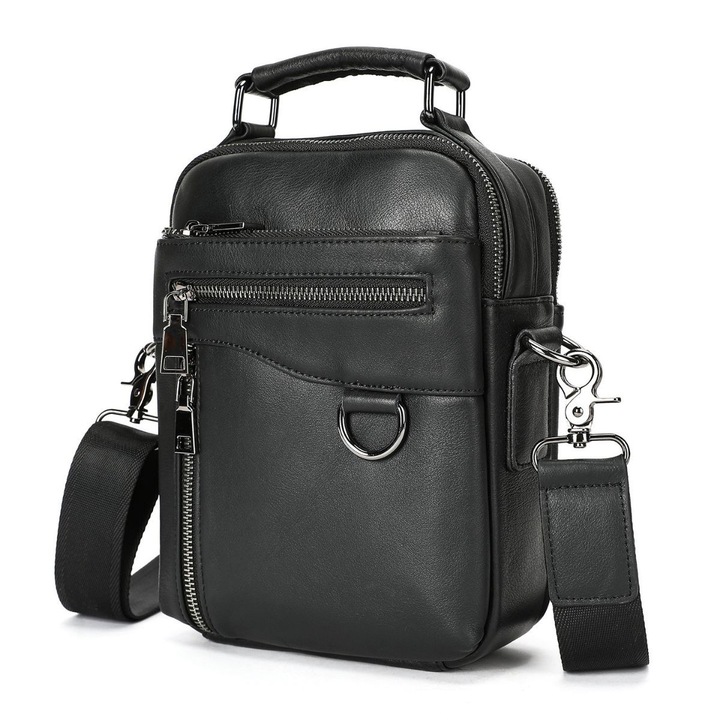 Uncle B férfi táska fekete természetes bőrből – maximális szervezettség a mindennapokra, BUSY LDY & GTM®