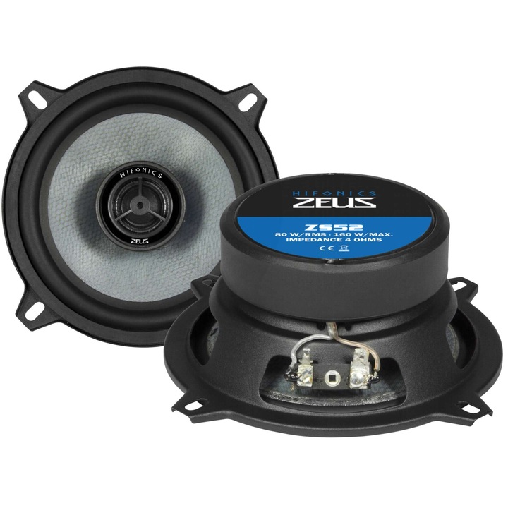 Boxe auto HiFonics ZS52, 130mm, 80W, membrana Honeycomb Sandwich, tweeter de 20mm