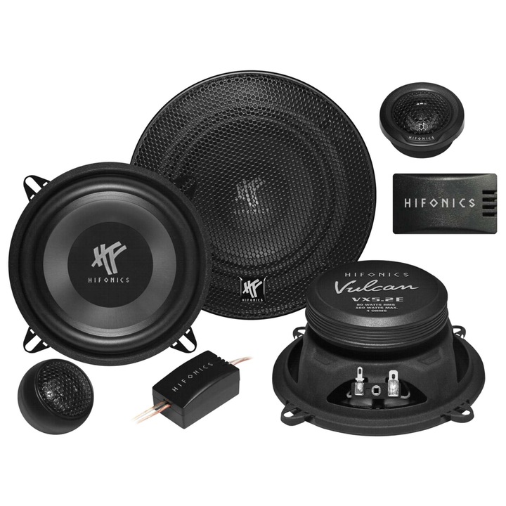 Set boxe HiFonics VX5.2E, 130 mm, 80 W, VULCAN, color negru