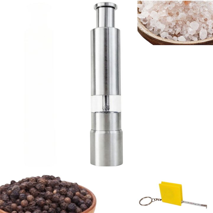 Rasnita manuala inox pentru condimente, capacitate 30ml, design elegant