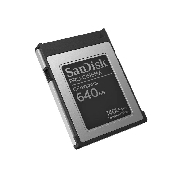 Card de memorie SanDisk Pro-Cinema, Compact Flash Express Tip B, 640GB, 1700MB/s Citire, 1400MB/s Scriere