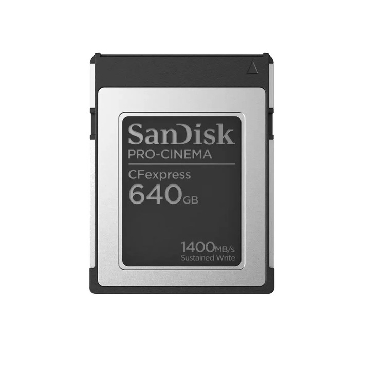 Card de memorie SanDisk Pro-Cinema, Compact Flash Express Tip B, 640GB, 1700MB/s Citire, 1400MB/s Scriere