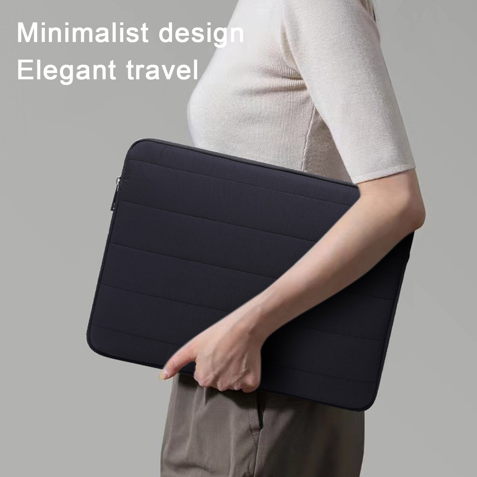 Husa de protectie pentru tableta, asskanaer, Geanta pentru notebook, Capacitate mare, Moale si gros, Protectie 360, Rezistent la uzura/impermeabil/rezistent la socuri, Usor de transportat, Poliester, 12.9-13.3 inch, Negru