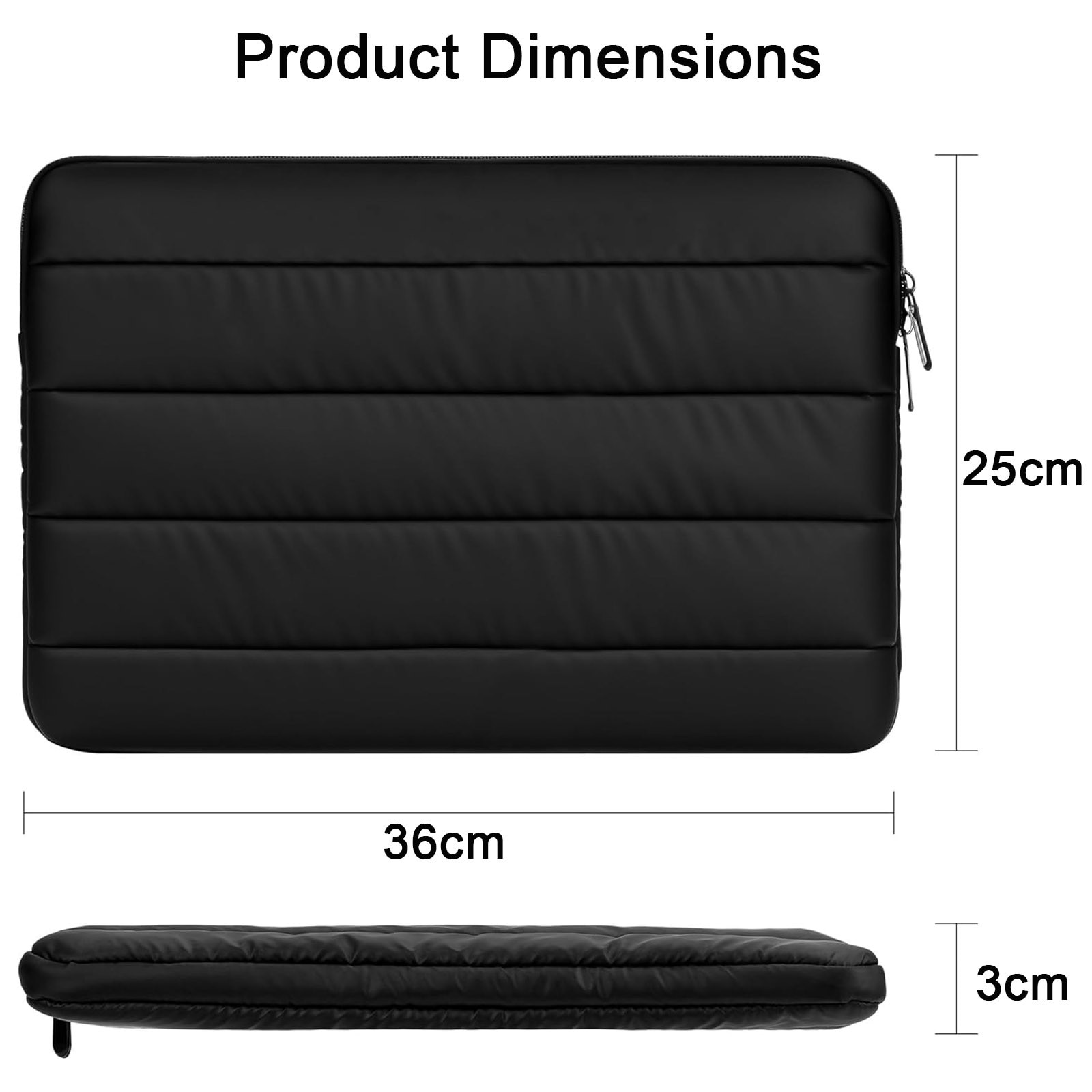 Husa de protectie pentru tableta, asskanaer, Geanta pentru notebook, Capacitate mare, Moale si gros, Protectie 360, Rezistent la uzura/impermeabil/rezistent la socuri, Usor de transportat, Poliester, 12.9-13.3 inch, Negru