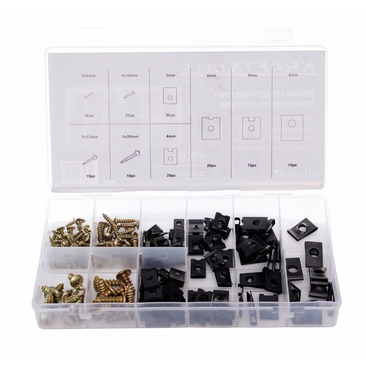 Set suruburi si cleme pentru caroserie, 170 piese