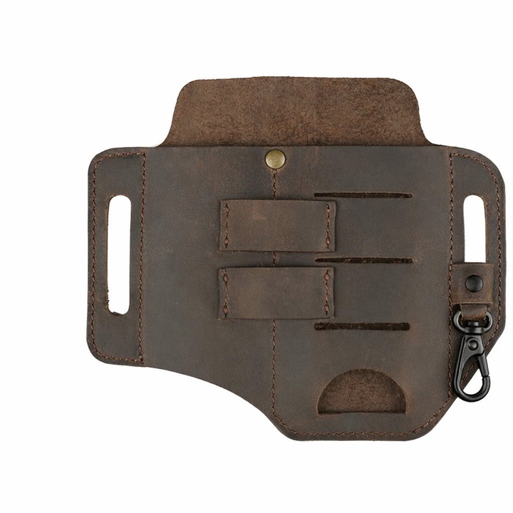 JOVYNEX XXL bőrtok multitoolhoz és zseblámpához, sötétbarna színű