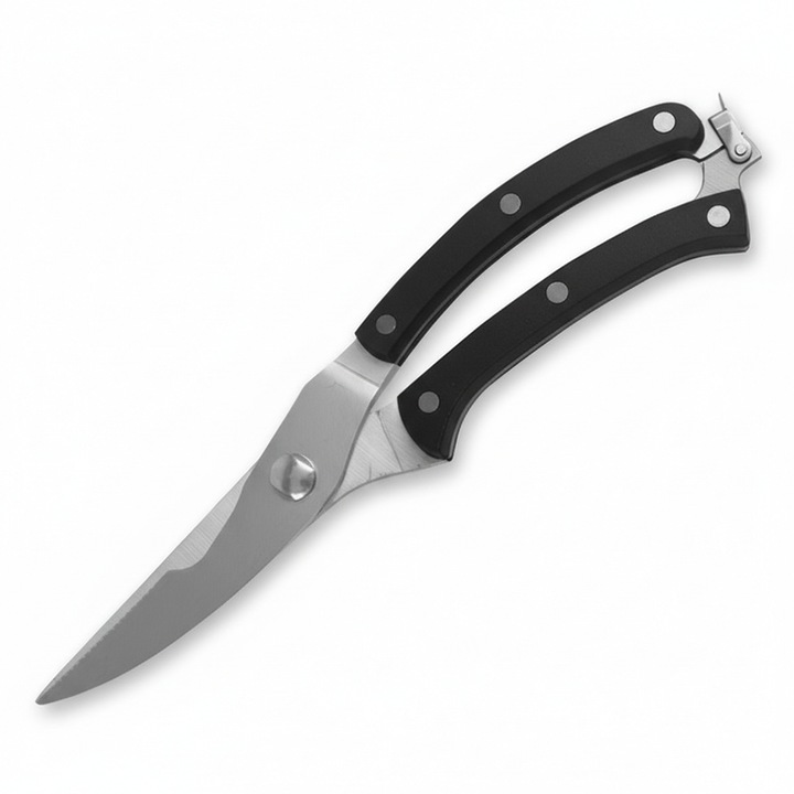 Foarfeca bucatarie, taietoare oase, inox, 25.5cm, maner ergonomic, primavara integrata