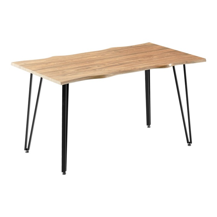 Маса Izzac, черна/сонома, 140x80x76 см