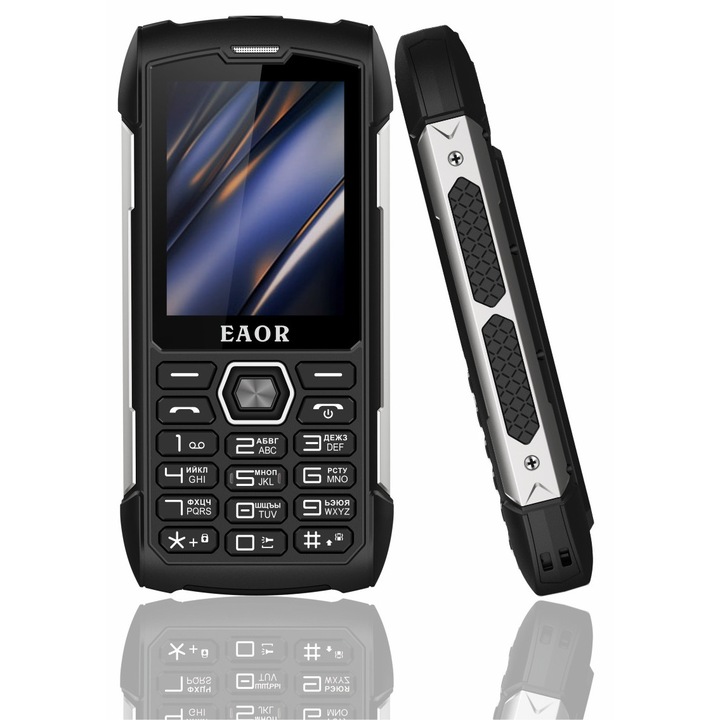 Telefon mobil robust EAOR HP288, 2G, 32MB RAM, 32MB ROM, dual SIM, 4000mAh, 0.3MP, 2.8 inci, rezistent la apa, IP68