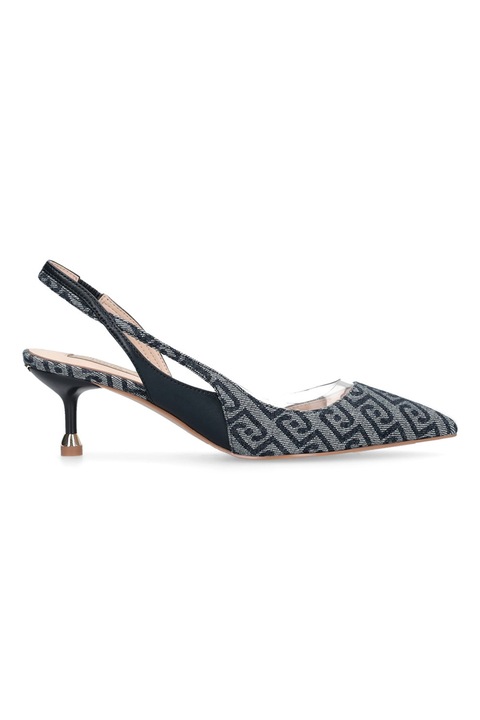 Liu Jo, Pantofi cu toc kitten, Alb murdar, Bleumarin, 36