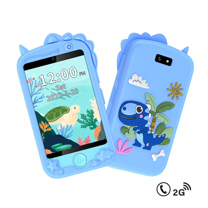 Образователен телефон BIZAIMO тип интерактивна играчка, син, 2G, 21 игри, 3-12 години