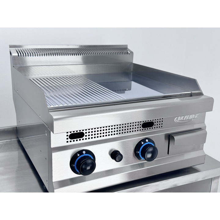 Gratar placa neteda si striata Ideal Inox 60 cm butelie Linia 630 - CROMAT