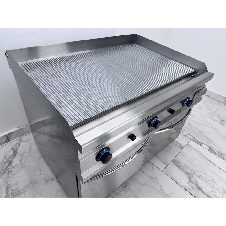 Gratar profesional pe gaz cu placa striata Ideal Inox Linia 930 120 cm