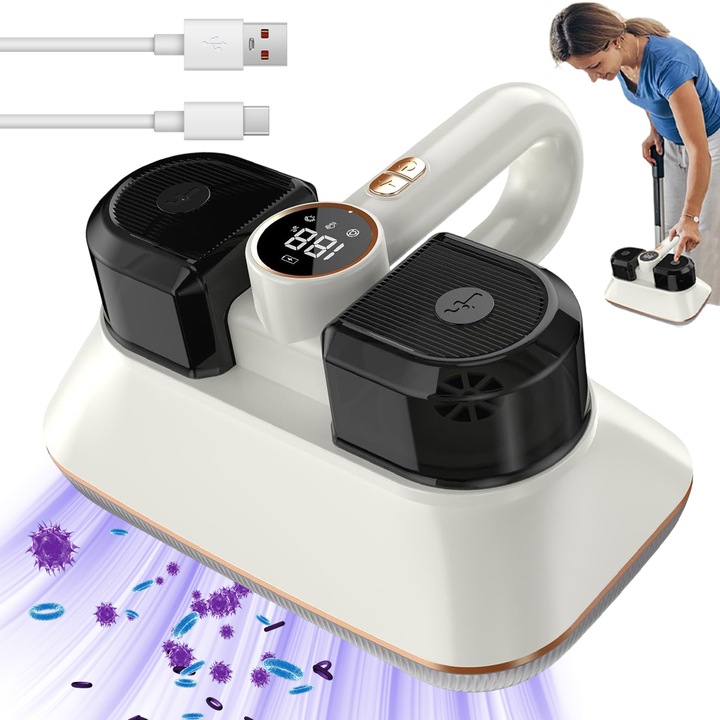 Aspirator, Juksun, cu lumina UV-C, filtru HEPA, pentru saltele, canapele si covoare