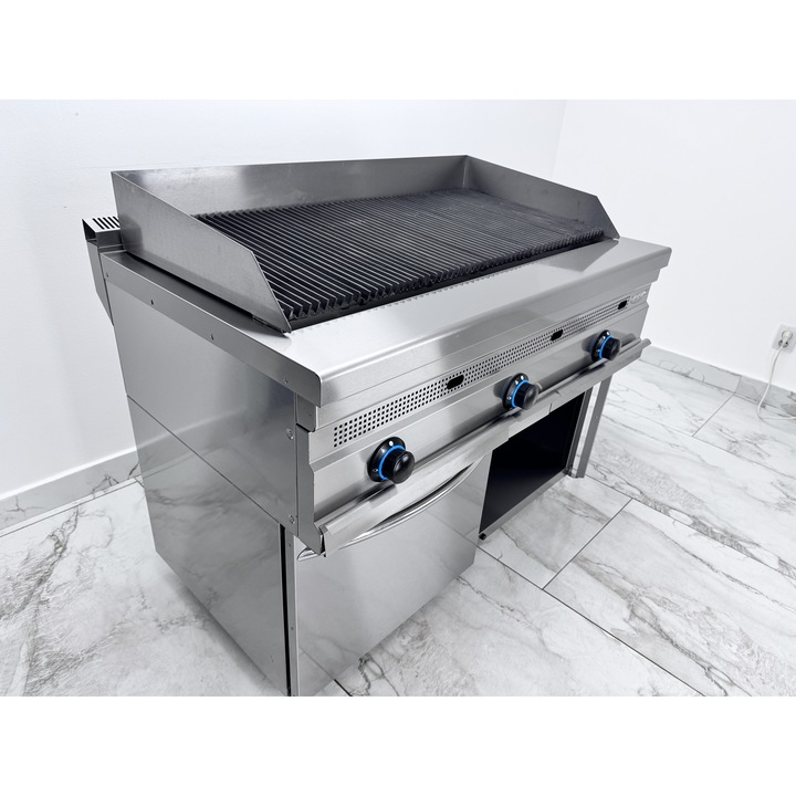 Gratar placa din fonta si tavi pentru gatirea cu apa Ideal Inox gaz Linia 700 120 cm