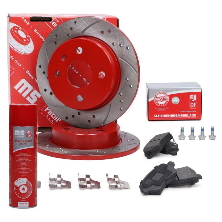 Autó fékbetét és féktárcsa készlet, Master-Sport Germany, hátsó tengelyre, 201022510