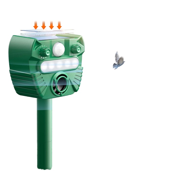 Aparat repelent solar cu ultrasunete Bedee, 3.7V, 2000mAh