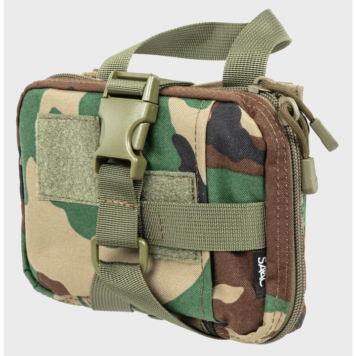 Trusa medicală tactică Specna Arms, model mic, ergonomic, woodland, 10cm