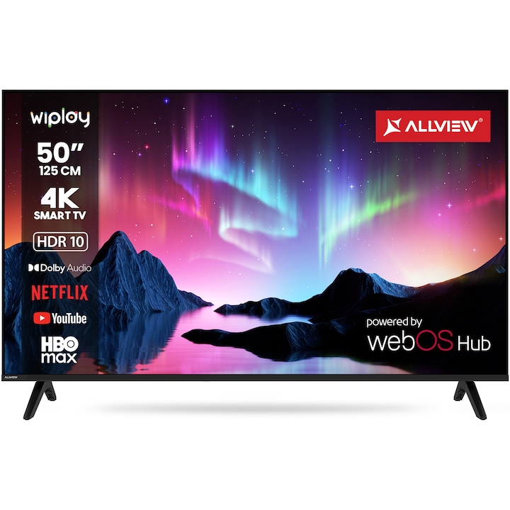 Телевизор Allview LED 50WiPlay6300-U, 50" (125 см), Smart, 4K Ultra HD, Клас E