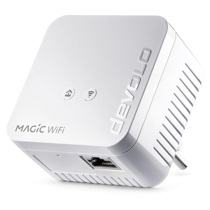 Adaptor WiFi powerline Devolo Magic 1, 1.200 Mbit/s, amplificator WiFi, alb, 7, 24x4, 57x3, 5cm