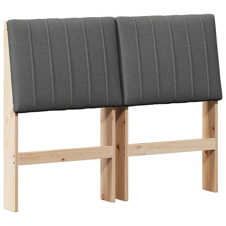 Tablie tapitata vidaXL, Gri inchis 120 cm Lemn de pin masiv