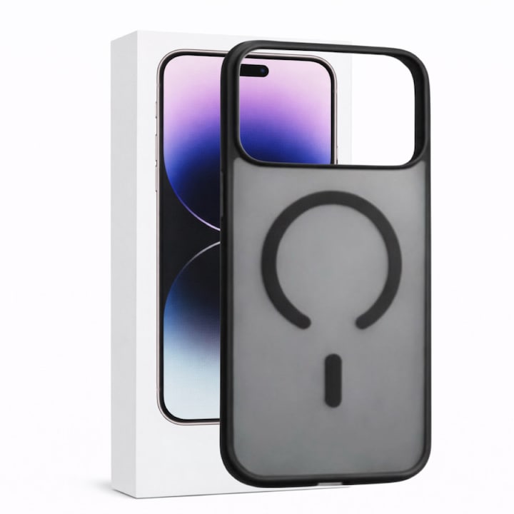 Husa compatibila iPhone 17 Pro Max MagSafe Negru, Protectie Premium, Mata, Antisoc