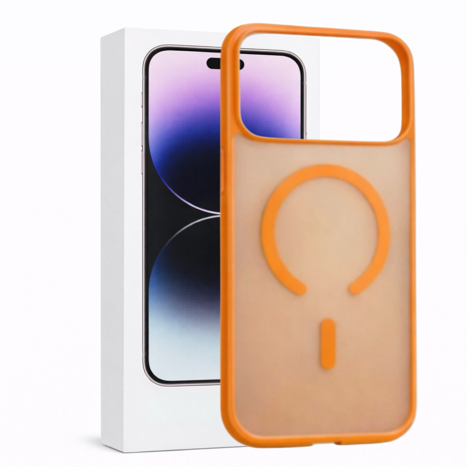 Husa compatibila iPhone 17 Pro Max MagSafe Portocaliu, Protectie Premium, Mata, Antisoc