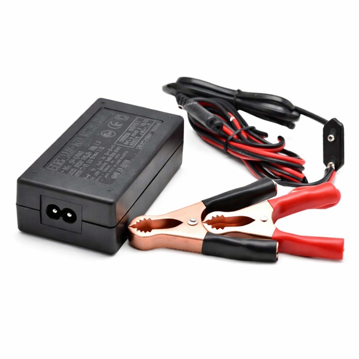Încărcător acumulatori plumb acid, 13.8V 2A, cu clești