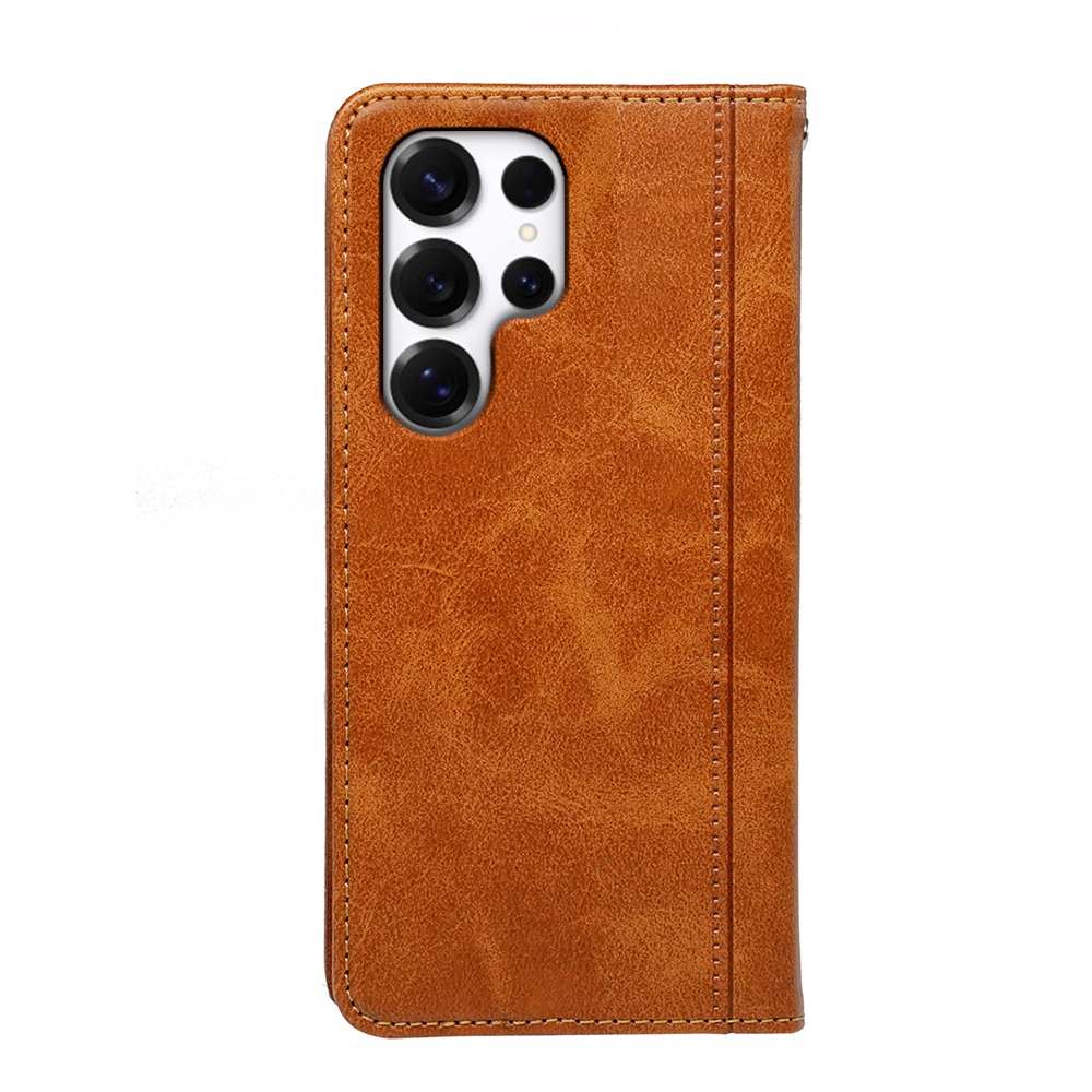 Husă pentru telefon, Omelivon, tip portofel, galben, cu funcție stand, compatibilă cu Samsung Galaxy S25 Ultra