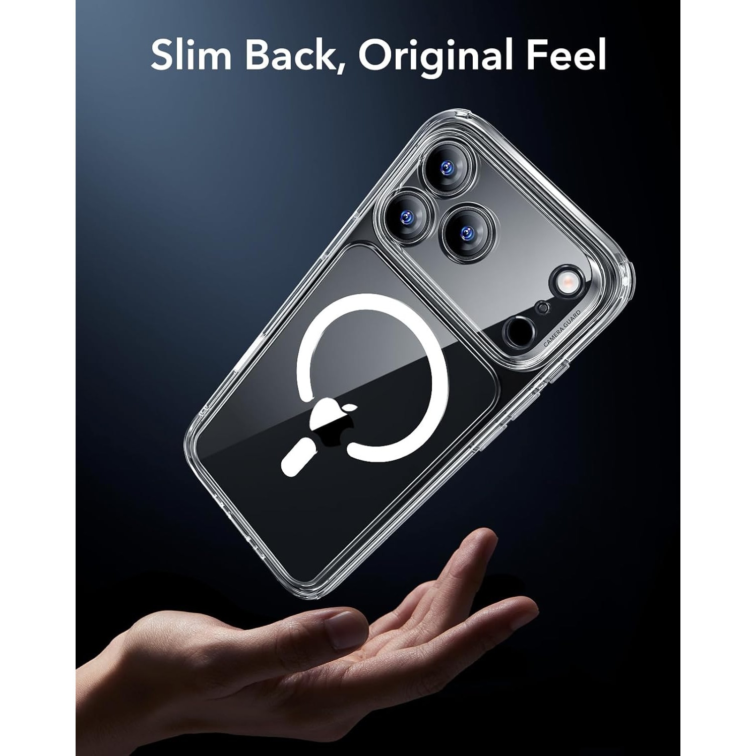 Husa de protectie transparenta pentru iPhone 17 Pro, margini ridicate, absorbtie de soc, compatibila cu incarcare wireless