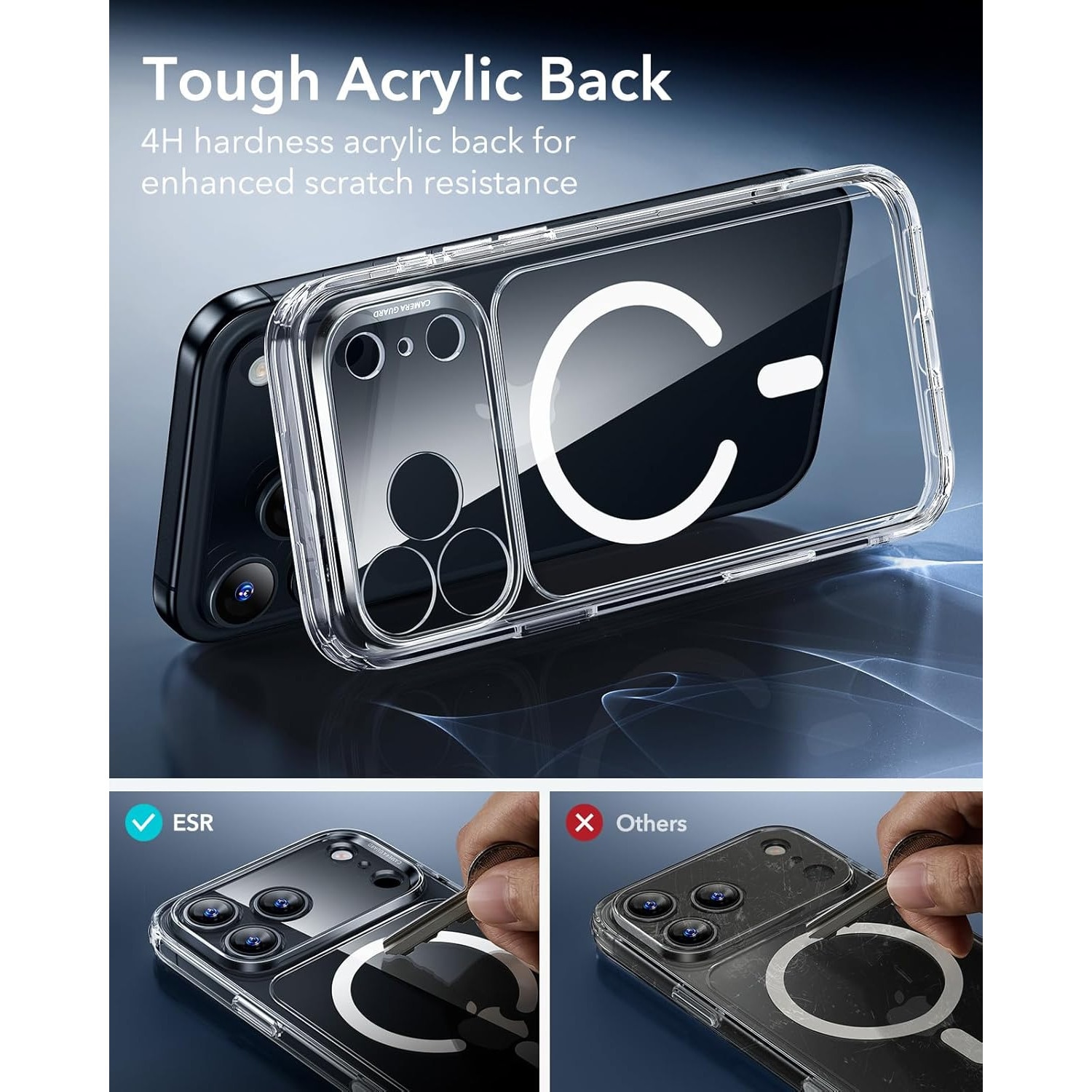 Husa de protectie transparenta pentru iPhone 17 Pro, margini ridicate, absorbtie de soc, compatibila cu incarcare wireless