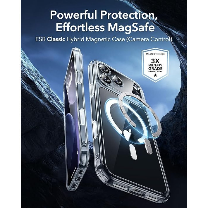 Husa de protectie transparenta pentru iPhone 17 Pro, margini ridicate, absorbtie de soc, compatibila cu incarcare wireless