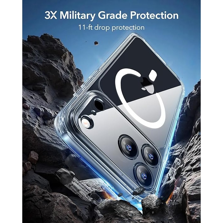Husa de protectie transparenta pentru iPhone 17 Pro, margini ridicate, absorbtie de soc, compatibila cu incarcare wireless