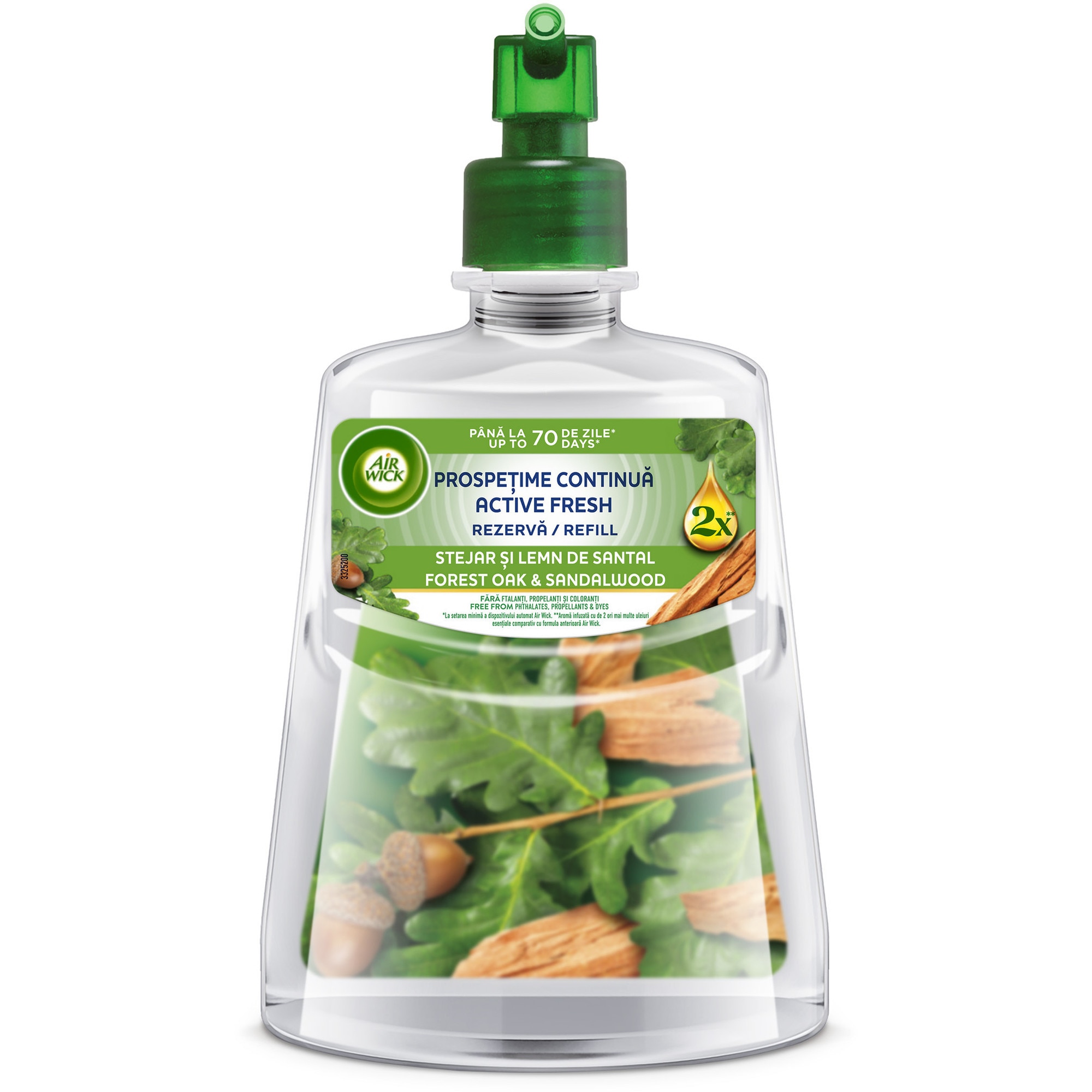 Rezerva odorizant de camera fara aerosoli Air Wick, Stejar si Lemn de santal, 228ml