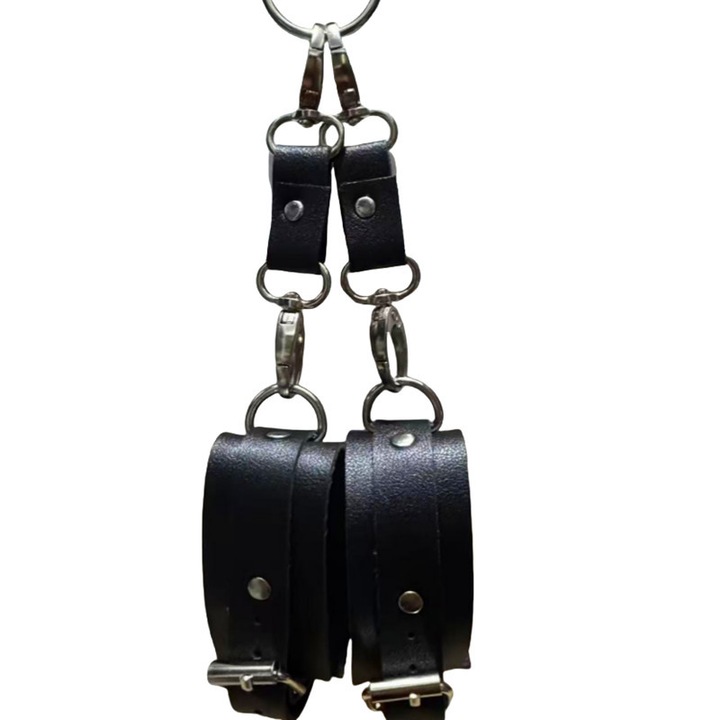 Set bondage, Piele naturala, Negru