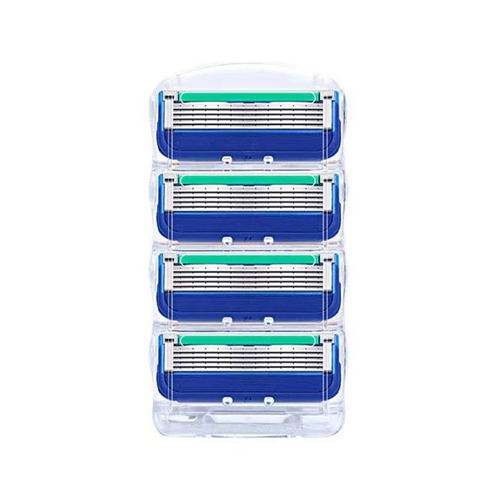 Rezerve pentru aparat de ras 5 lame, set de 4 bucati, lame albastre